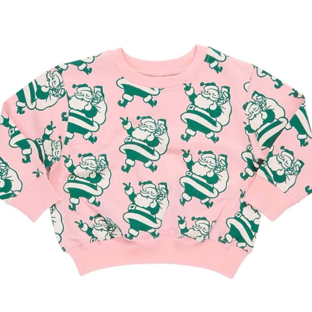 Pink Chicken Sweatshirt - Holly Jolly Santa